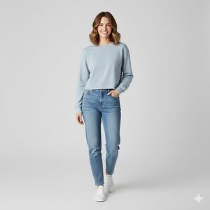 TNA Light Blue Crop Top